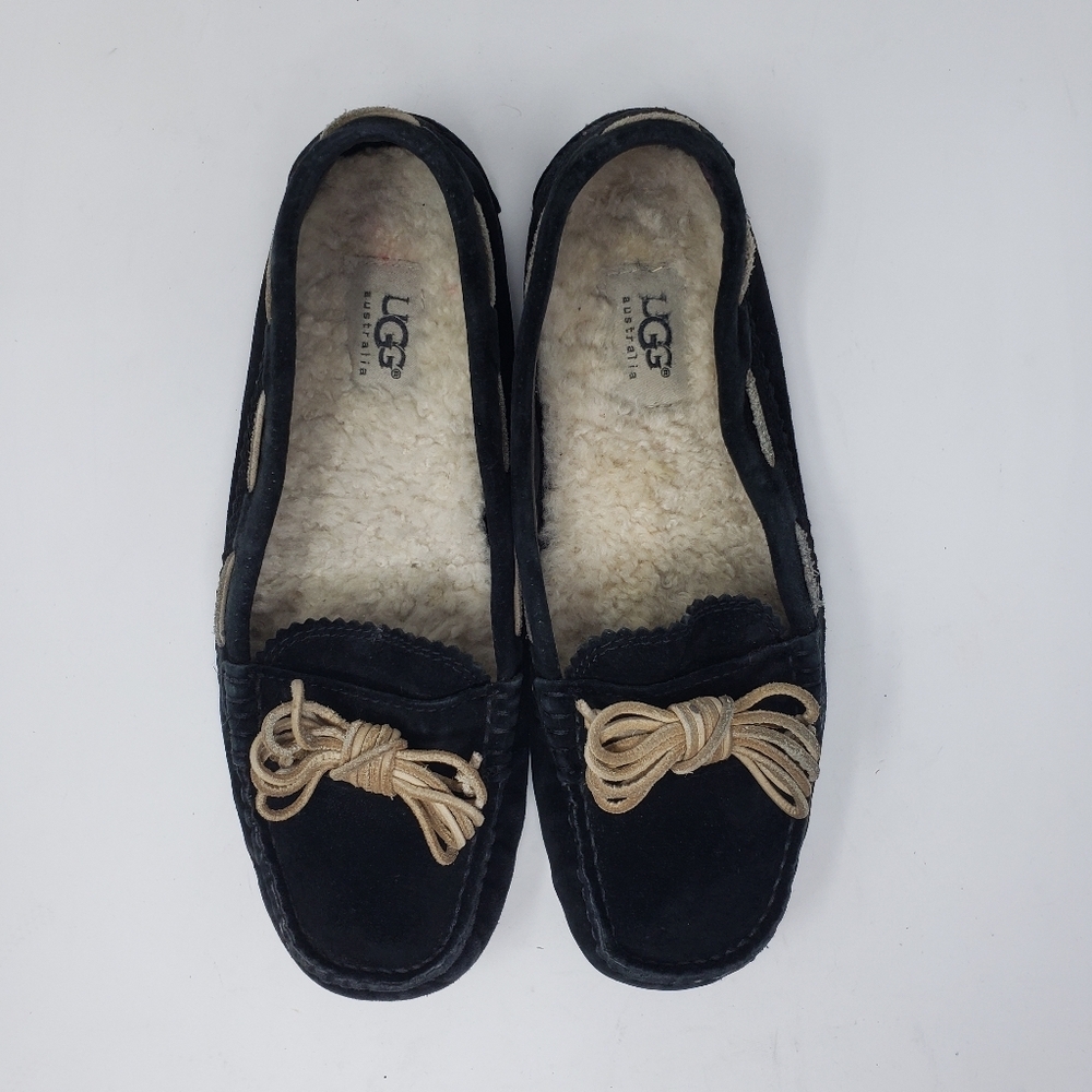 UGG Black Moccasin Slippers Size 7